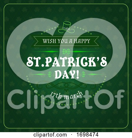 Patricks Day Greetings in Frame, Irish Holiday by Vector Tradition SM