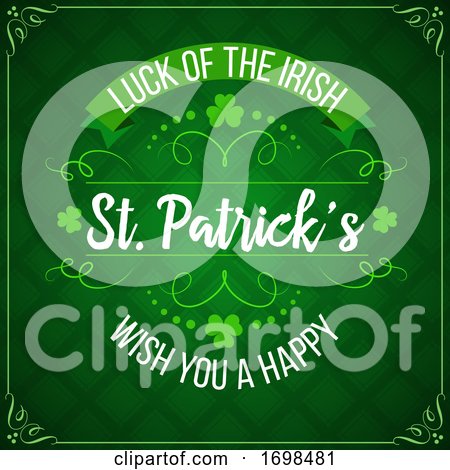 Patricks Day Green Shamrock, Clover. Irish Holiday by Vector Tradition SM