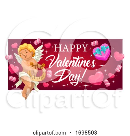 Cupid Valentines Day Banner by Vector Tradition SM