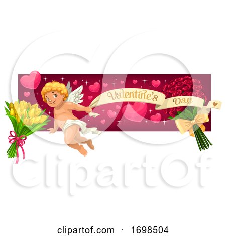 Cupid Valentines Day Banner by Vector Tradition SM