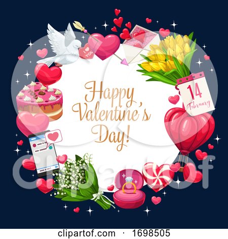 Valentines Day Greeting, Hearts Banner by Vector Tradition SM