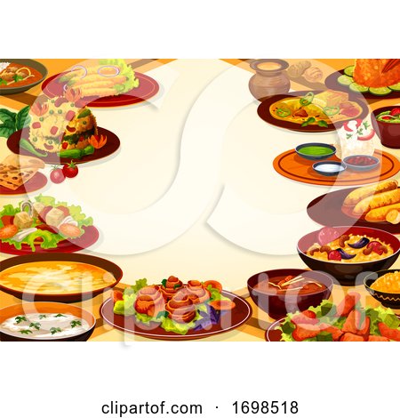 Indian Food Background by Vector Tradition SM