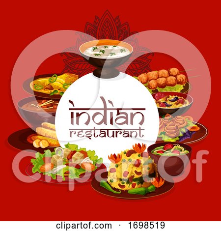 Authentic Indian Cuisine Restaurant Menu Cover by Vector Tradition SM