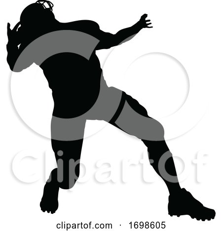 Silhouette American Football Player by AtStockIllustration