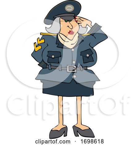 Cartoon Army Woman Saluting by djart