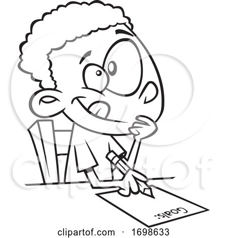 Black and White Boy Writing down His Goals by toonaday