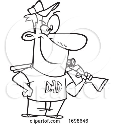 Black and White Intimidating Father Holding a Shotgun over His Shoulder by toonaday