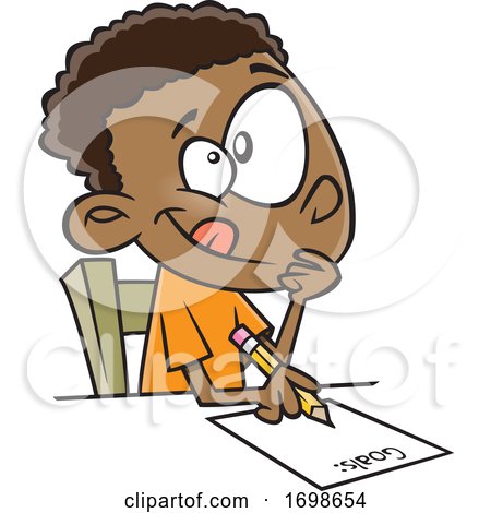Cartoon Boy Writing down His Goals by toonaday