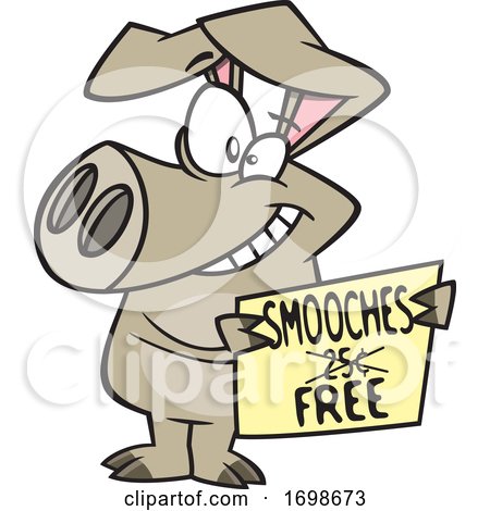 Cartoon Pig Offering Free Smooches by toonaday