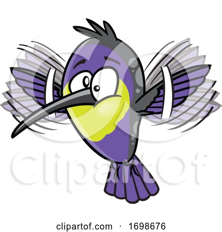 Cartoon Purple Hummingbird by toonaday