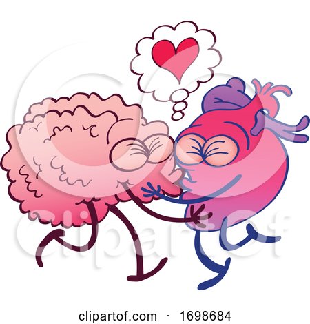 Cartoon Human Hearts Kissing by Zooco