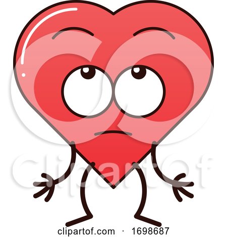 Cartoon Love Heart Character Rolling Its Eyes by Zooco