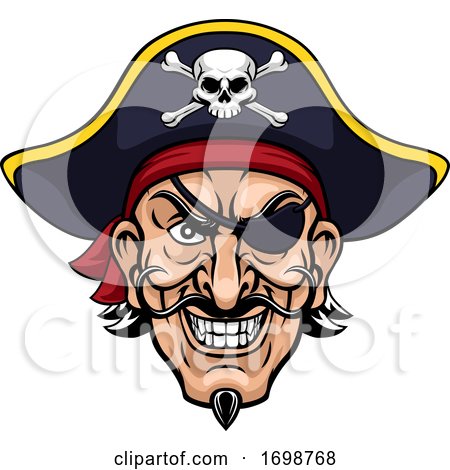 Pirate Captain Cartoon Character Mascot by AtStockIllustration