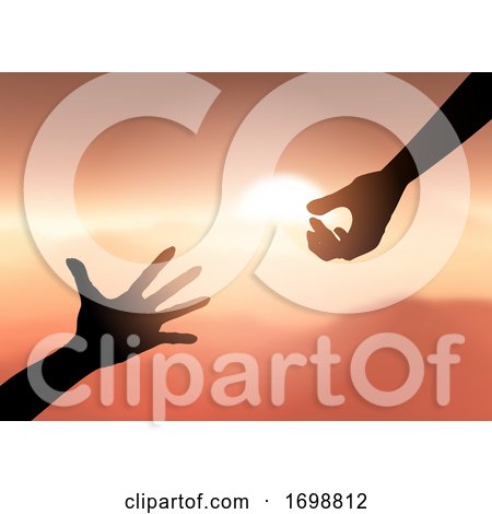 Silhouette of Hands Reaching out to Help by KJ Pargeter