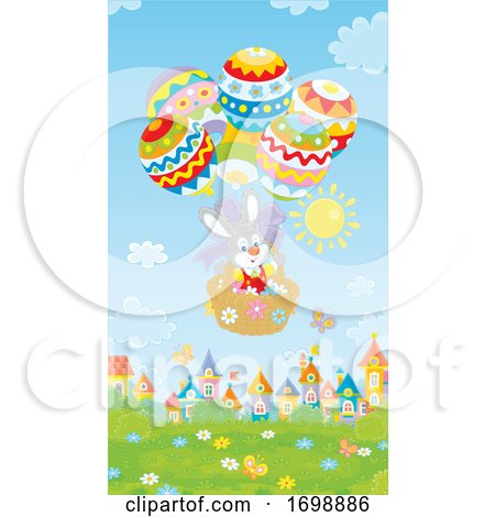 Bunny Rabbit in an Easter Egg Hot Air Balloon by Alex Bannykh