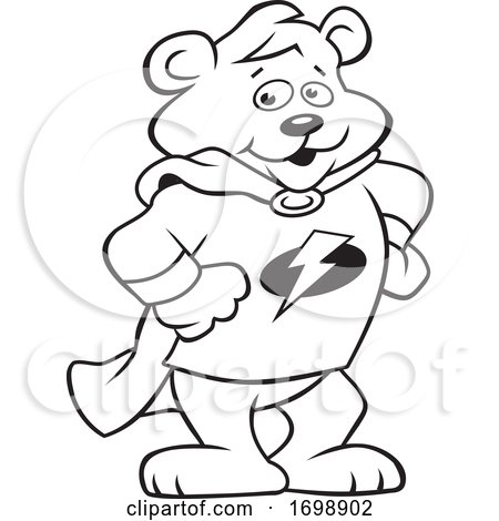 Cartoon Super Hero Bear Cub Mascot by Johnny Sajem
