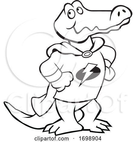 Cartoon Super Hero Alligator Mascot by Johnny Sajem