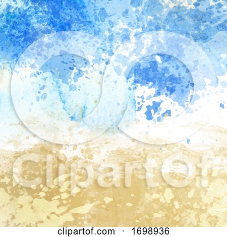 Beach Themed Watercolour Texture Background by KJ Pargeter
