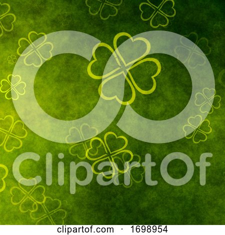 Grunge St Patricks Day Background with Clover by KJ Pargeter