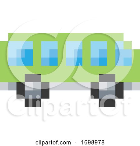 Bus Coach Pixel 8 Bit Video Game Art Icon by AtStockIllustration