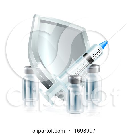 Vaccination Injection Syringe Immunization Shield by AtStockIllustration