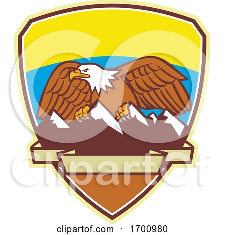 Bald Eagle and Mountains Badge by patrimonio
