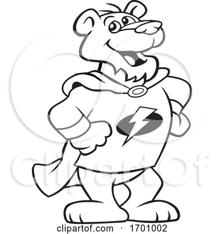 Cartoon Black and White Super Hero Puma Mascot by Johnny Sajem