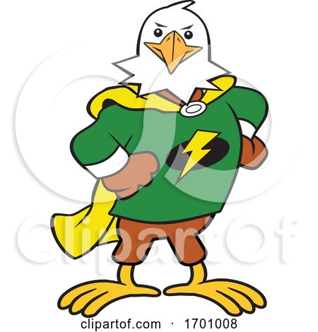 Cartoon Super Hero Bald Eagle Mascot by Johnny Sajem