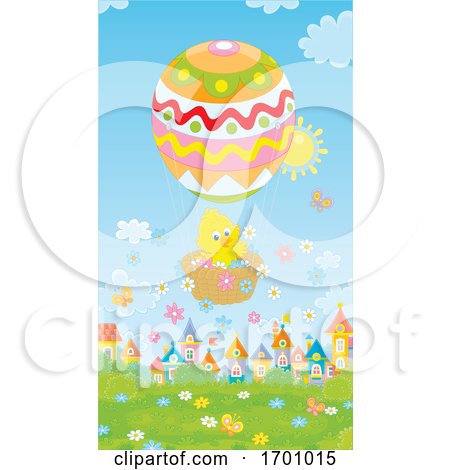 Easter Spring Chick in a Hot Air Balloon by Alex Bannykh