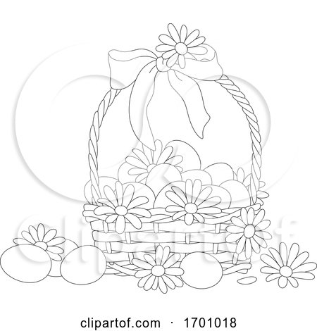 Easter Basket with Eggs and Daisies by Alex Bannykh