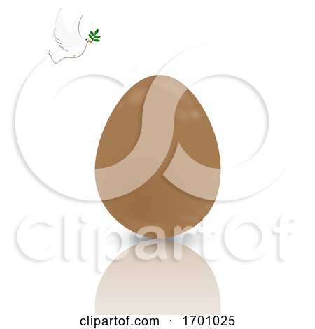 Easter Chocolate Egg with Reflection and Dove by elaineitalia