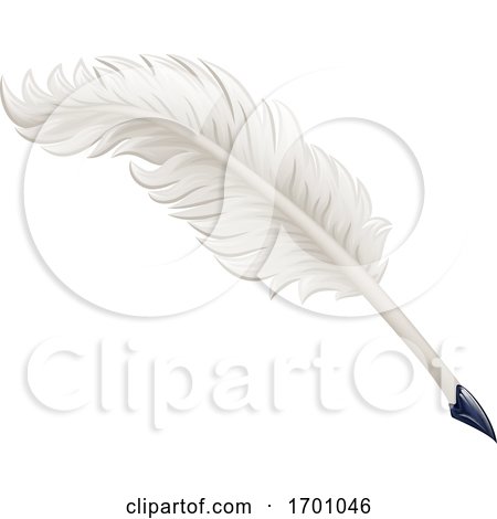 Quill Feather Ink Pen Cartoon Illustration by AtStockIllustration