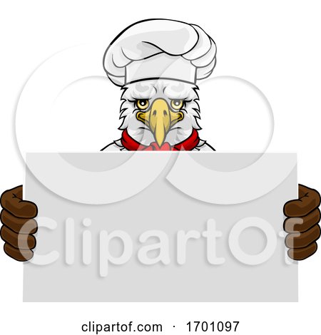 Eagle Chef Cartoon Restaurant Mascot Sign by AtStockIllustration