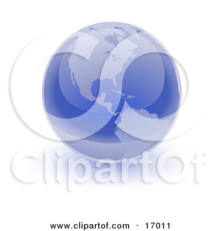 Blue Shiny Marble Of The American Continents Of The Planet Earth Clipart Illustration by Leo Blanchette