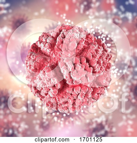 3D Abstract Medical Background with Detailed Virus Cell by KJ Pargeter