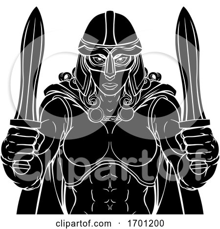 Viking Trojan Spartan Celtic Warrior Knight Woman by AtStockIllustration