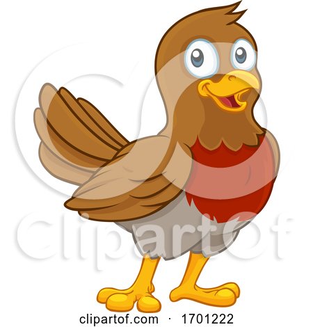 Robin Redbreast Cartoon Bird by AtStockIllustration