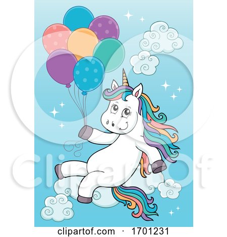 Unicorn and Balloons by visekart