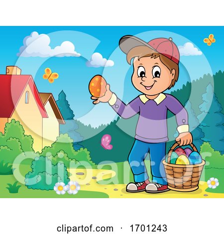 Boy Holding an Easter Egg by visekart