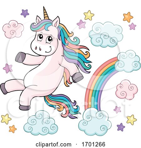 Unicorn and Rainbow by visekart