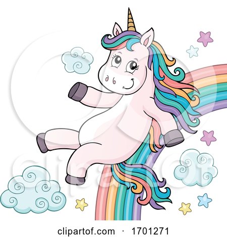 Unicorn and Rainbow by visekart