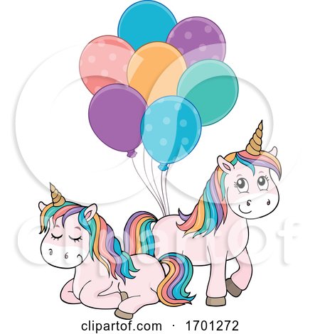Unicorns and Balloons by visekart