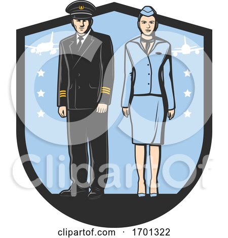Pilot and Flight Attendant by Vector Tradition SM
