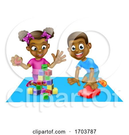Children Playing with Toys by AtStockIllustration