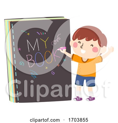 Kid Boy Write My Book Illustration by BNP Design Studio