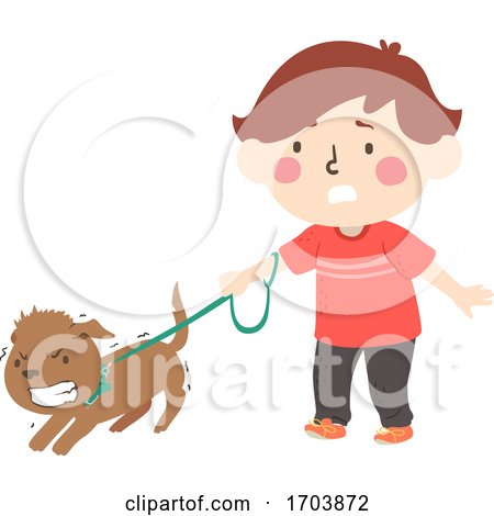 Kid Boy Protective Pet Dog Illustration by BNP Design Studio