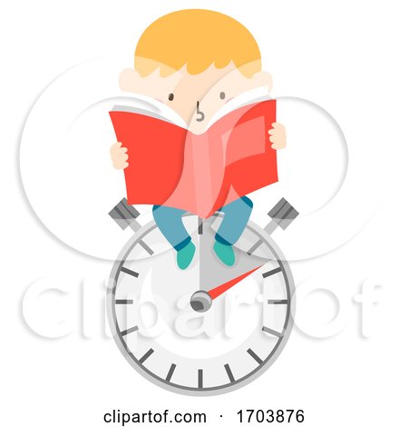 Kid Boy Speed Reading Book Illustration by BNP Design Studio