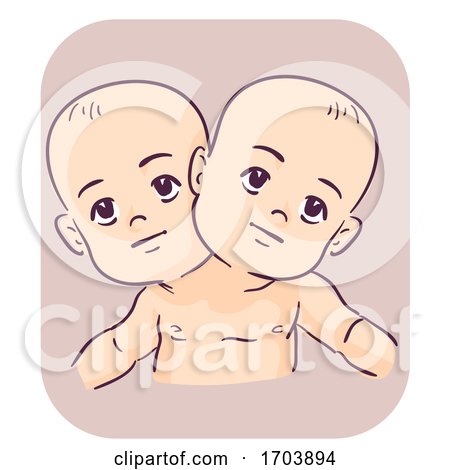 Kids Boys Conjoined Twins Illustration by BNP Design Studio
