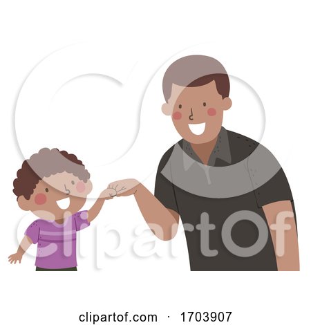 Kid Boy Dad Fist Bump Illustration by BNP Design Studio
