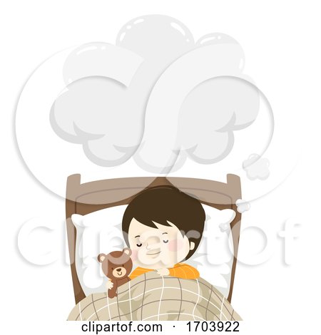 Kid Boy Sleep Dream Speech Cloud Illustration by BNP Design Studio